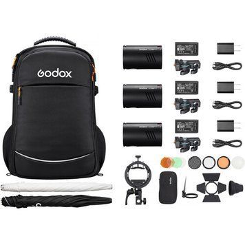 Комплект спалахів Godox AD100Pro II 3 light Kit (3 х AD100pro II, аксесуари) 17944 фото